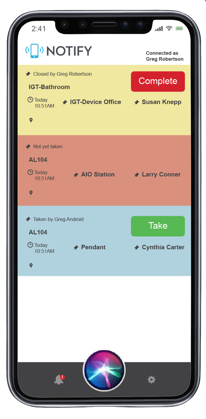 NOTIFY app for nurses and clinics